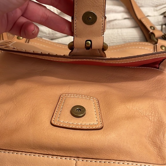COACH - tan whipstitch satchel- F19018- NWT - Picture 12 of 17